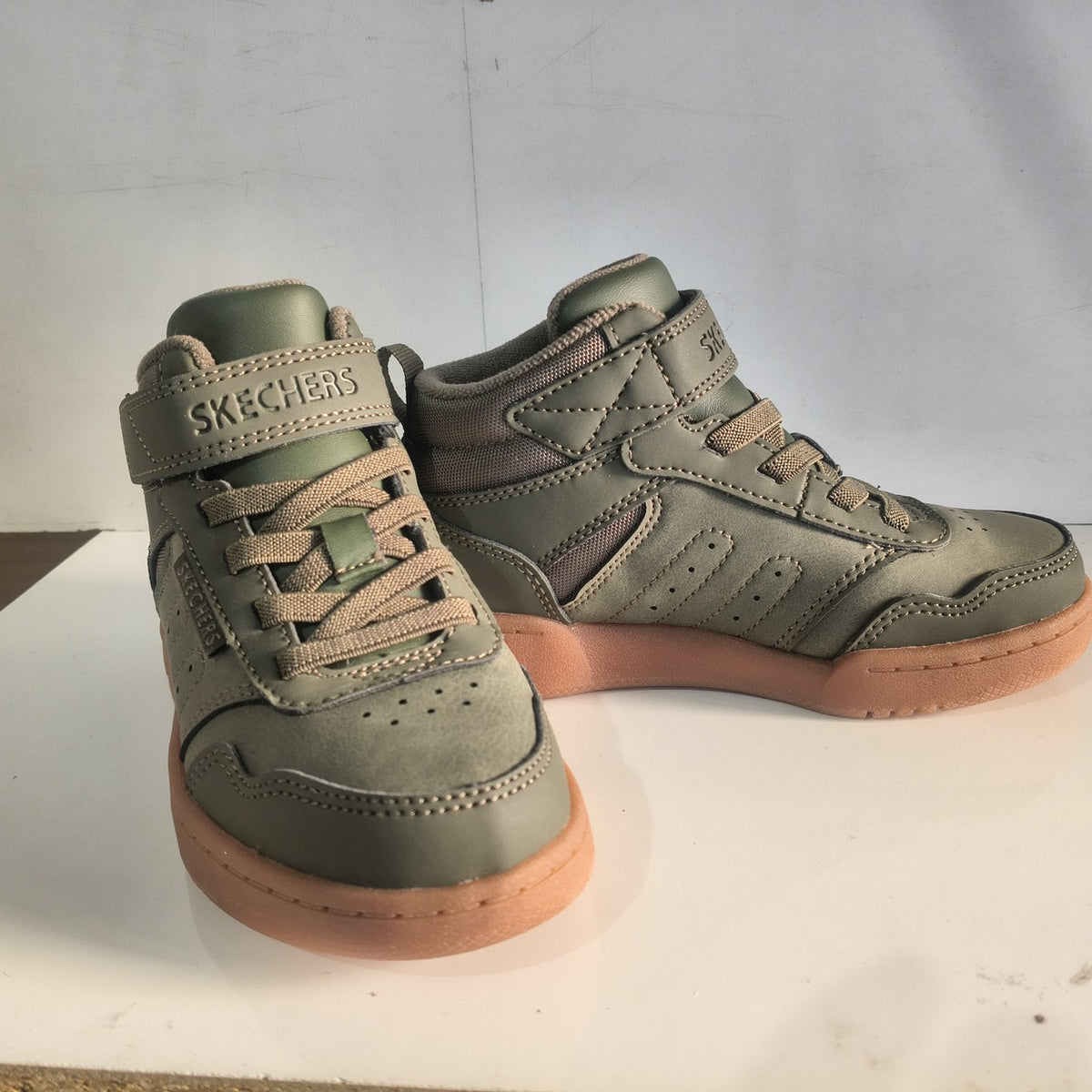 Ghete Sport Băieți Skechers Quick Street City Hi 418027L Verde Oliv - poza receptie