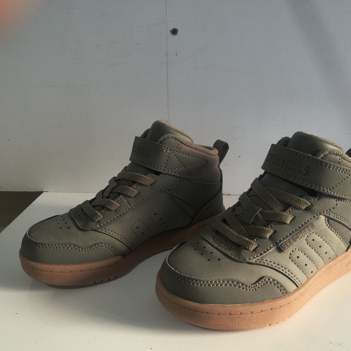 Ghete Sport Băieți Skechers Quick Street City Hi 418027L Verde Oliv - poza receptie