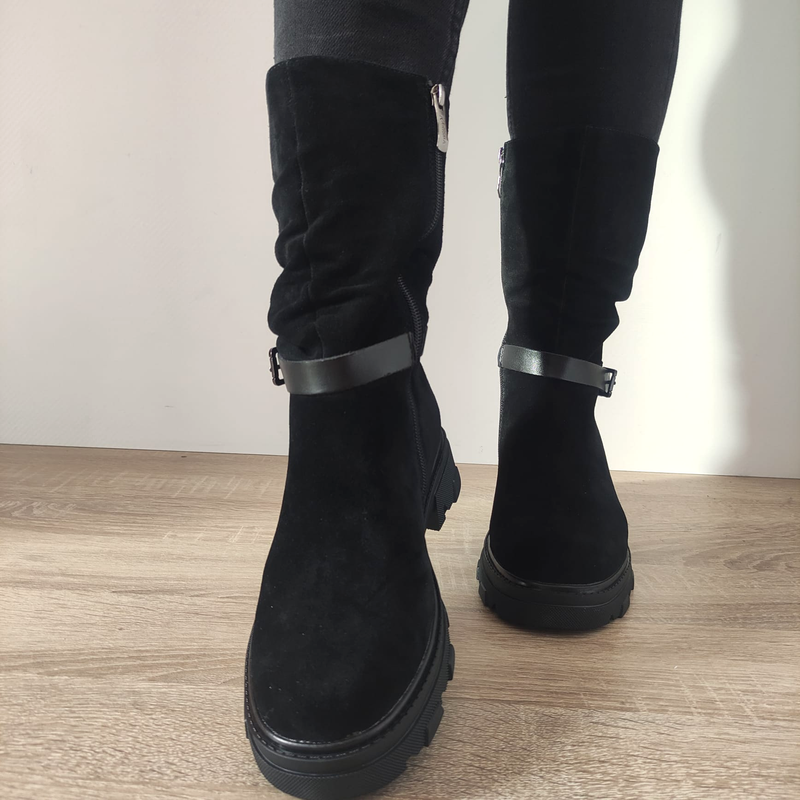 CIZME CASUAL DAMA KARISMA 30014 01-I NEGRE VELUR - imagine 5