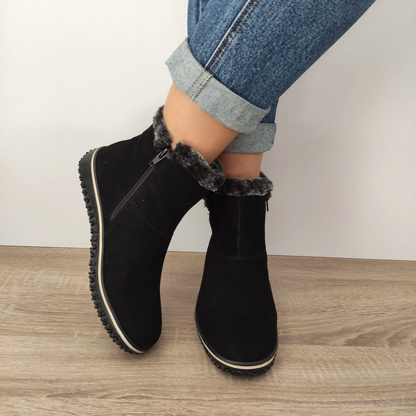 GHETE CASUAL DAMA RIEKER Z4266-00 NEGRE VELUR - imagine 4