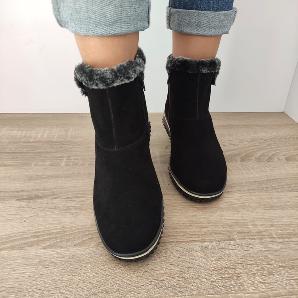 GHETE CASUAL DAMA RIEKER Z4266-00 NEGRE VELUR - imagine 5