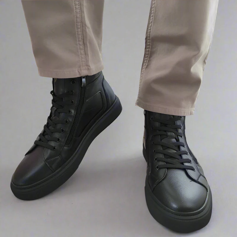 GHETE CASUAL BARBATI FRANCO GERARDO 5603 NEGRE - imagine 5