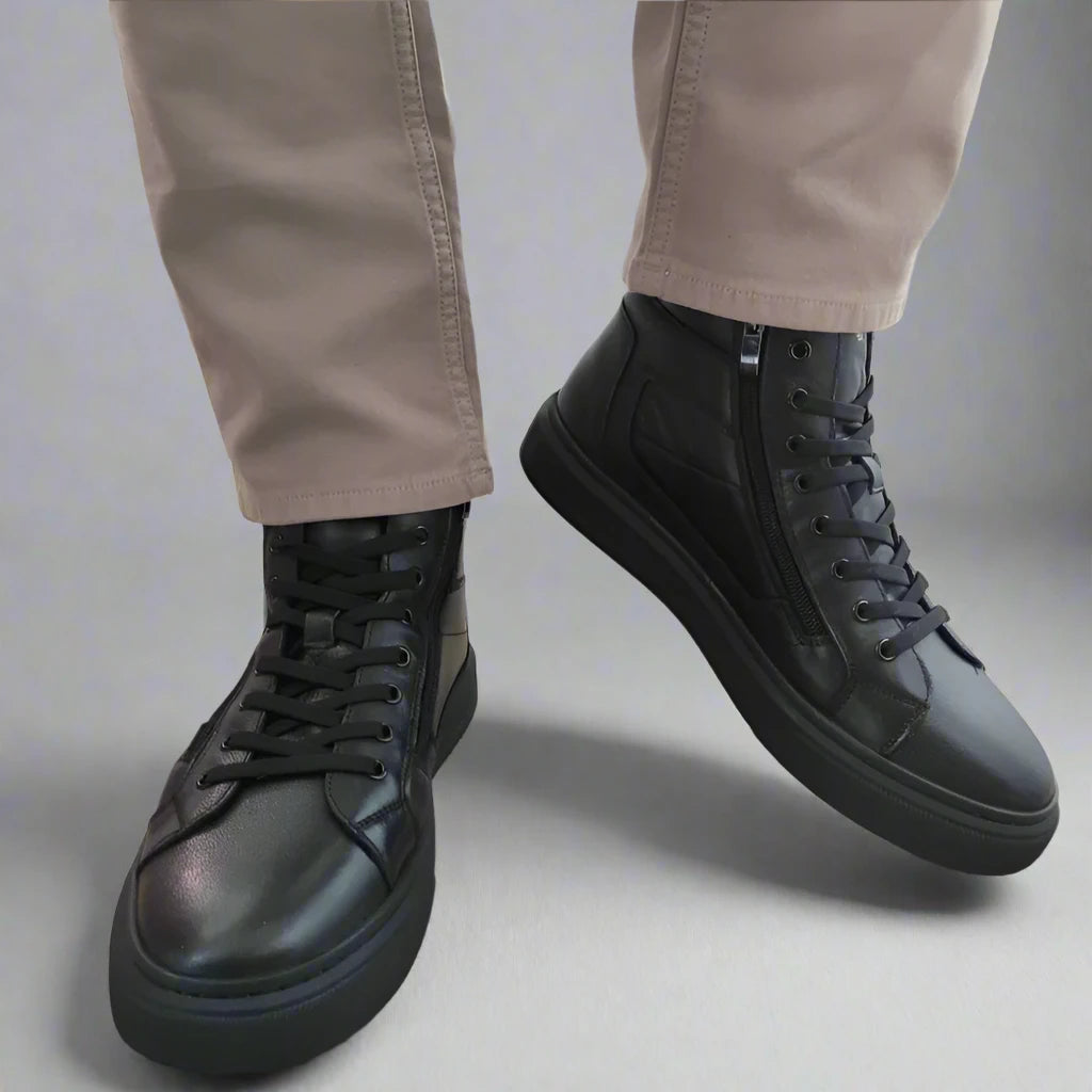 GHETE CASUAL BARBATI FRANCO GERARDO 5603 NEGRE - imagine 3