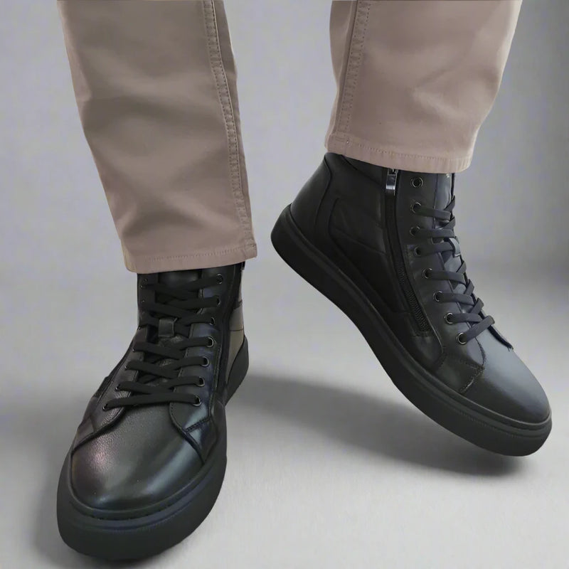 GHETE CASUAL BARBATI FRANCO GERARDO 5603 NEGRE - imagine 3