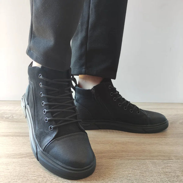 GHETE CASUAL BARBATI FRANCO GERARDO 9550B NEGRE NUBUCK - imagine 5