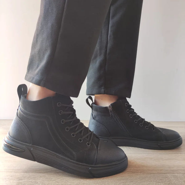 GHETE CASUAL BARBATI FRANCO GERARDO 9550B NEGRE NUBUCK - imagine 2