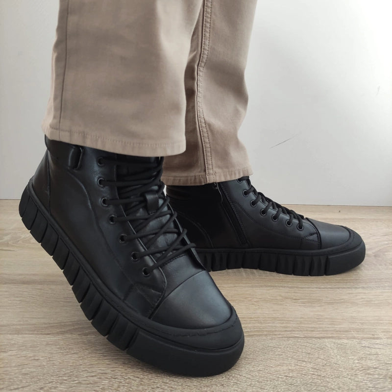 GHETE CASUAL BARBATI FRANCO GERARDO HJNH2206 NEGRE - imagine 5