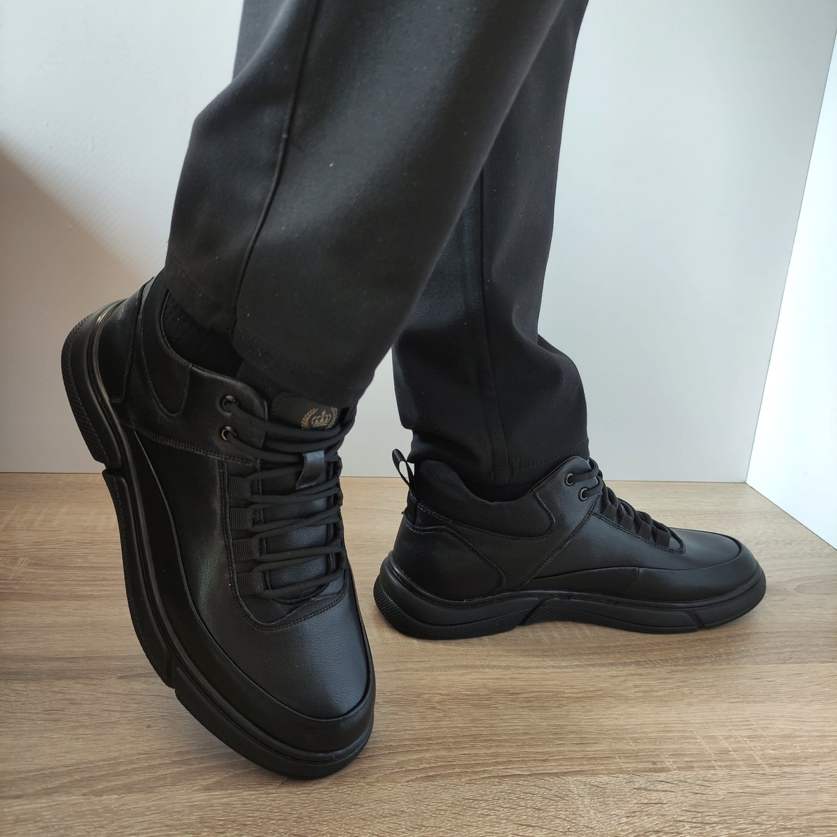 GHETE CASUAL BARBATI FRANCO GERARDO K0251 NEGRE - imagine 3