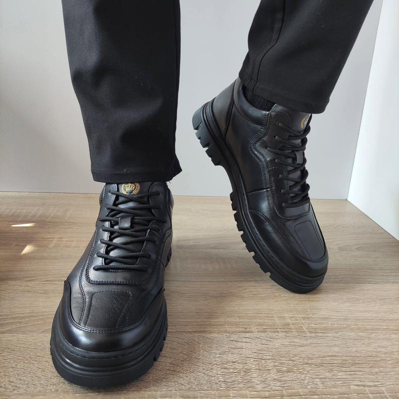 GHETE CASUAL BARBATI FRANCO GERARDO M20273 NEGRE - imagine 5