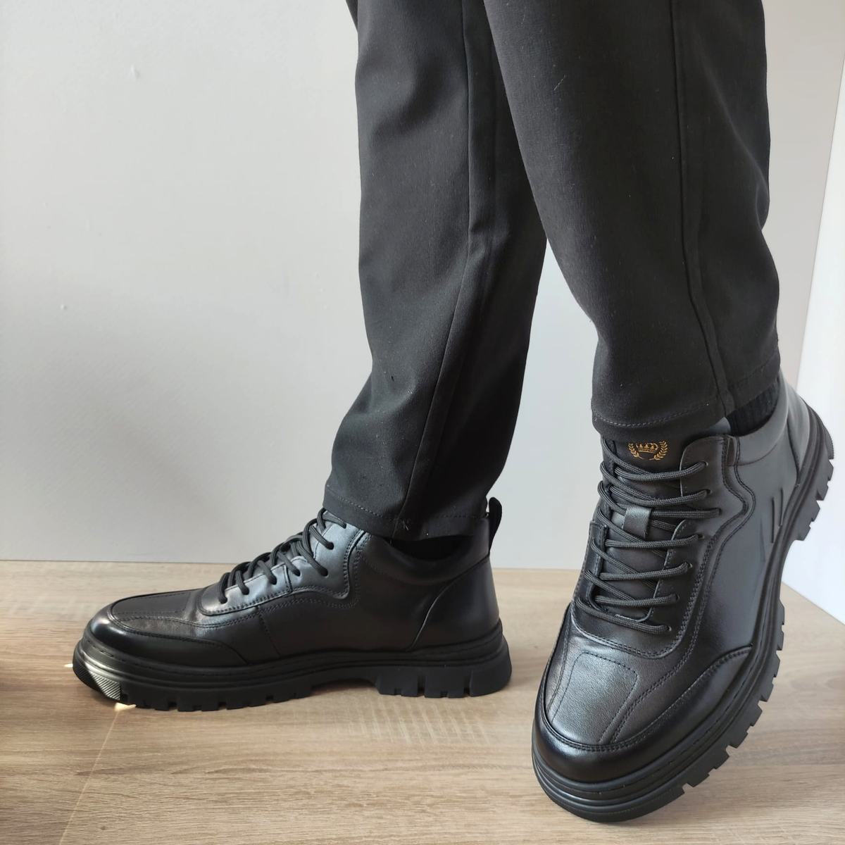 GHETE CASUAL BARBATI FRANCO GERARDO M20273 NEGRE - imagine 2