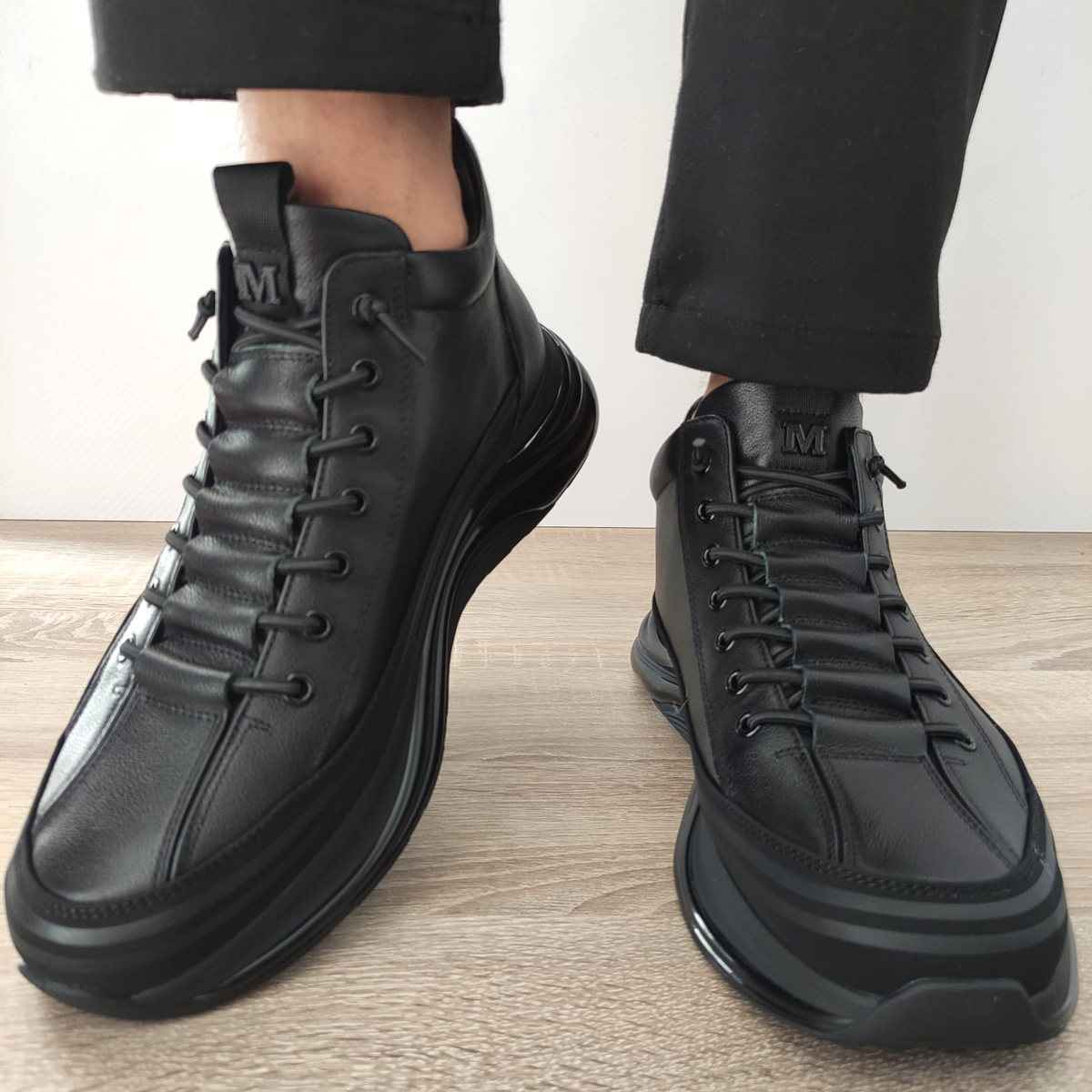 GHETE CASUAL BARBATI FRANCO GERARDO M668 NEGRE - imagine 3