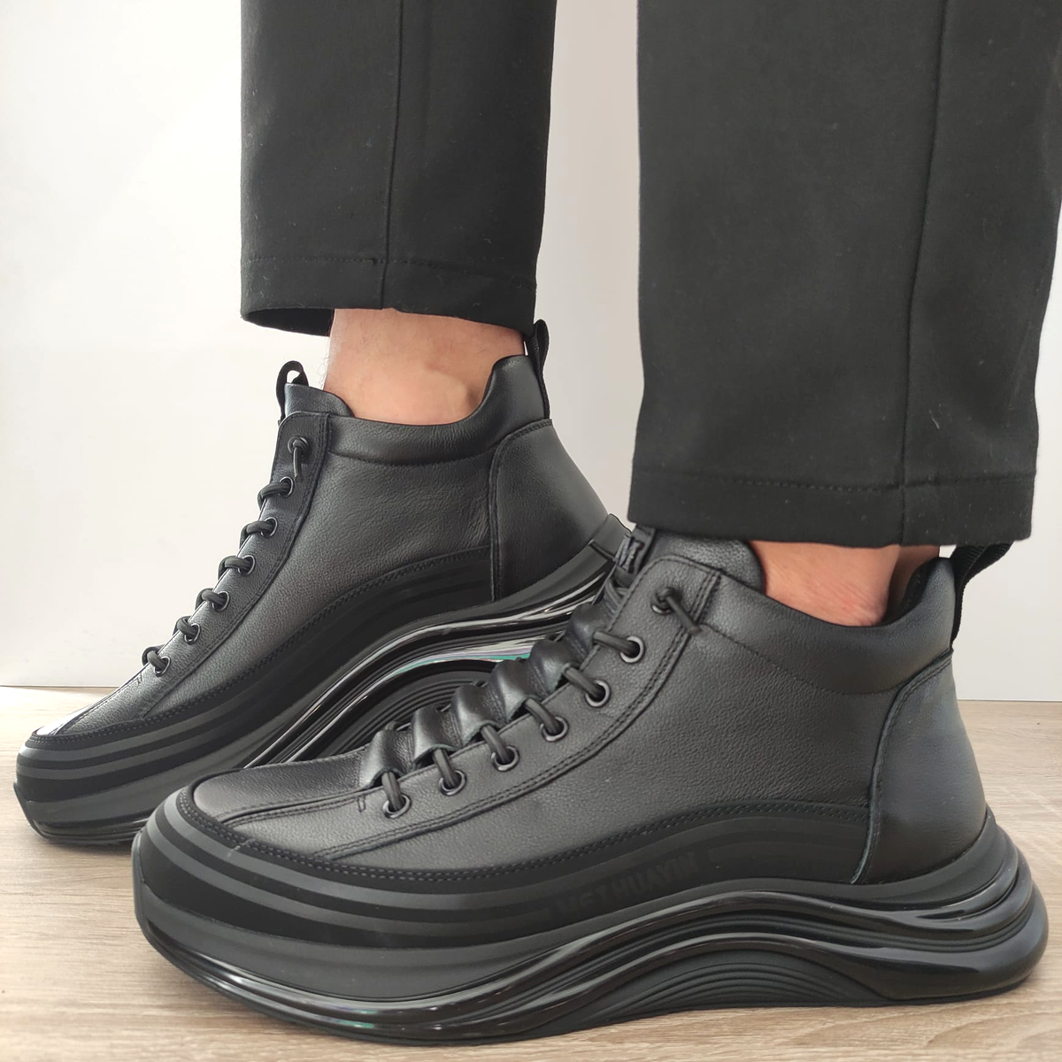 GHETE CASUAL BARBATI FRANCO GERARDO M668 NEGRE - imagine 5