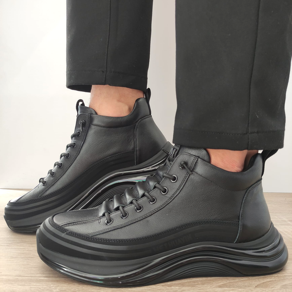 GHETE CASUAL BARBATI FRANCO GERARDO M668 NEGRE - imagine 5