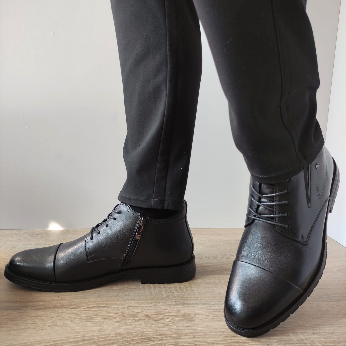 GHETE CASUAL BARBATI MELS L95353 NEGRE - imagine 2