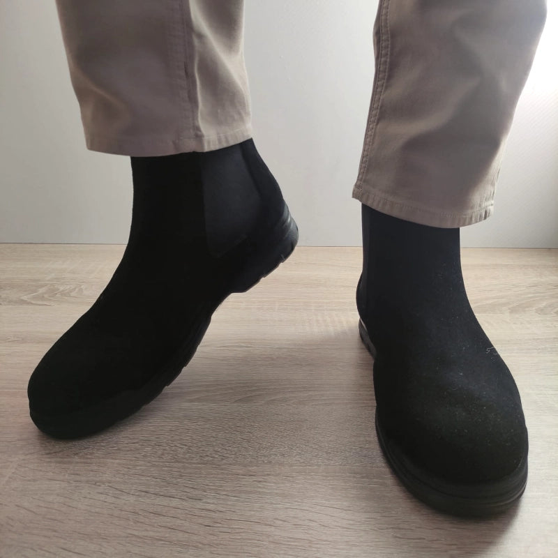 GHETE CASUAL BARBATI MELS H1551-1B NEGRE VELUR - imagine 5