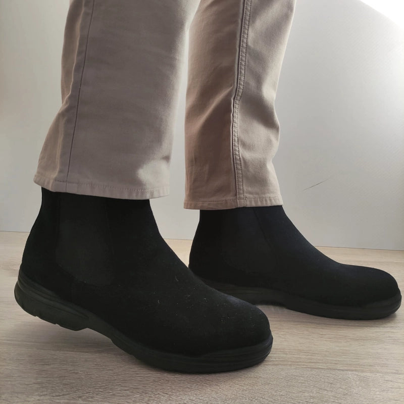 GHETE CASUAL BARBATI MELS H1551-1B NEGRE VELUR - imagine 2