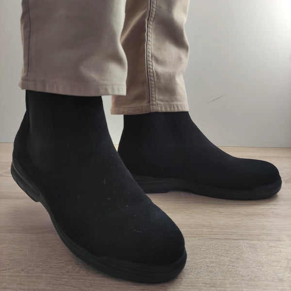 GHETE CASUAL BARBATI MELS H1551-1B NEGRE VELUR - imagine 3
