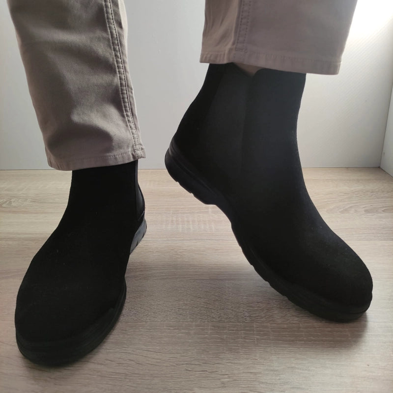 GHETE CASUAL BARBATI MELS H1551-1B NEGRE VELUR - imagine 4