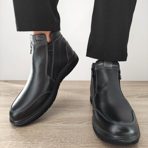 GHETE CASUAL BARBATI OTTER OT2805-8 01-N NEGRE + GRI - imagine 5
