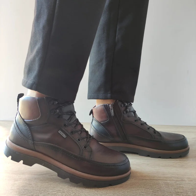 GHETE CASUAL BARBATI PIKOLINOS M3M-8107C1 MARO OLMO - imagine 2