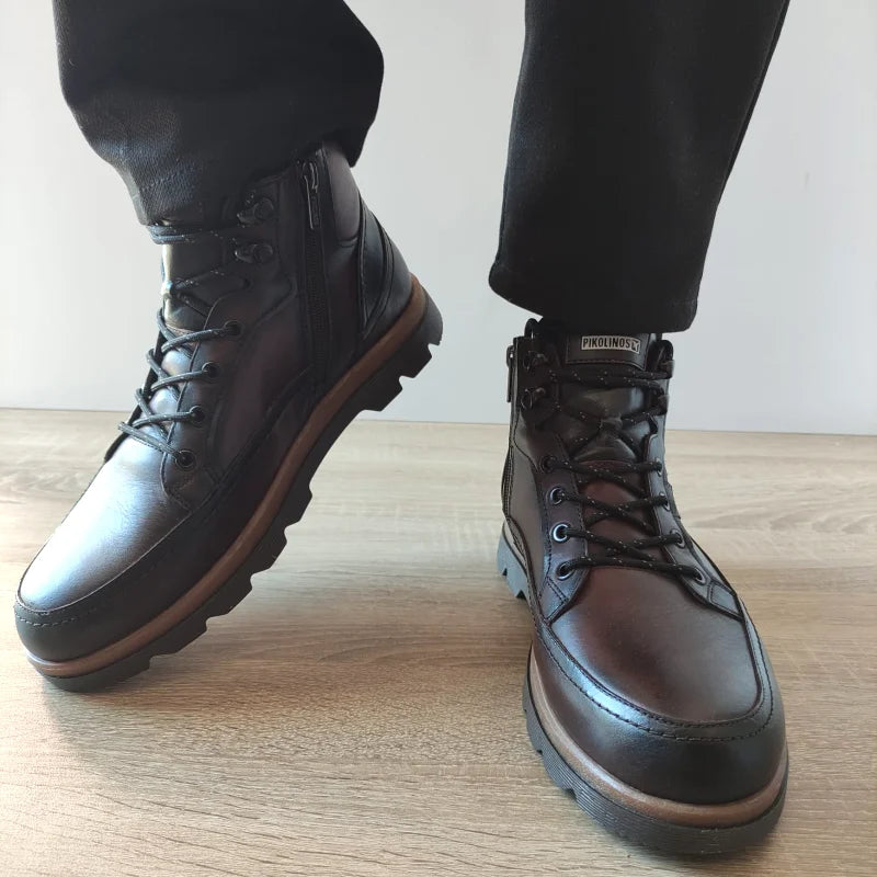 GHETE CASUAL BARBATI PIKOLINOS M3M-8107C1 MARO OLMO - imagine 3