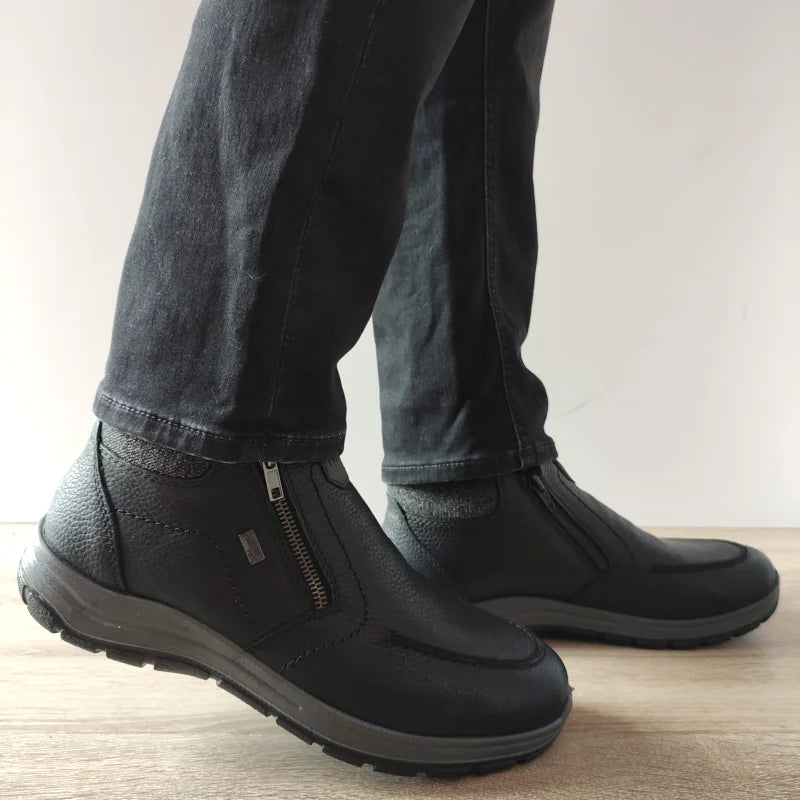 GHETE CASUAL BARBATI RIEKER 03660-00 NEGRE - imagine 2