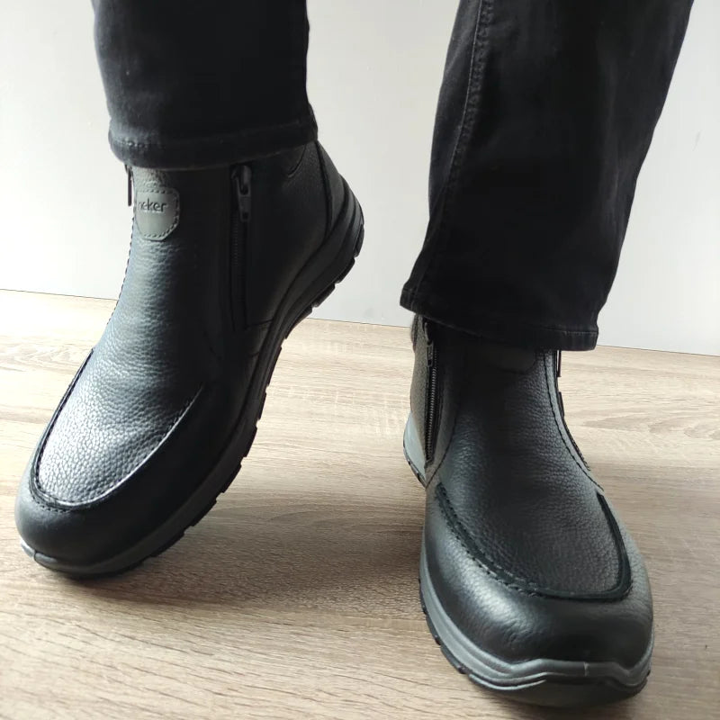 GHETE CASUAL BARBATI RIEKER 03660-00 NEGRE - imagine 3