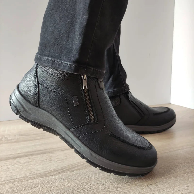 GHETE CASUAL BARBATI RIEKER 03660-00 NEGRE - imagine 4