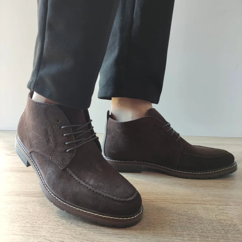 GHETE CASUAL BARBATI RIEKER 13700-25 MARO VELUR - imagine 3