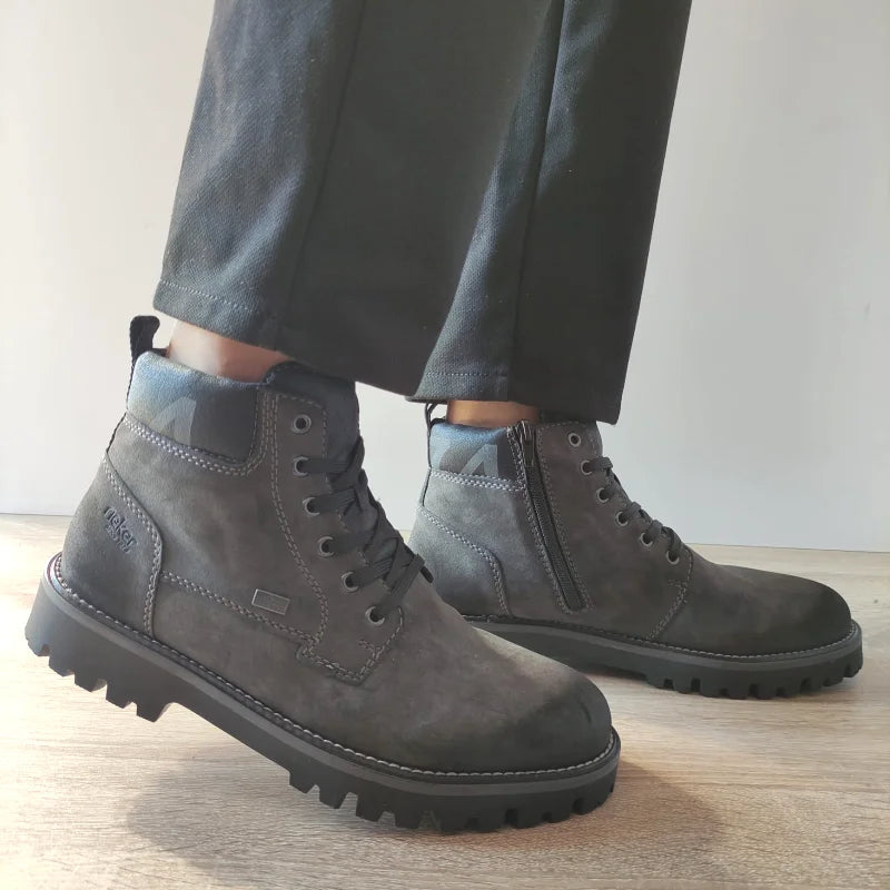 GHETE CASUAL BARBATI RIEKER 30440-45 GRI BUFO - imagine 2
