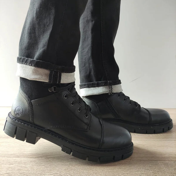 GHETE CASUAL BARBATI RIEKER 32219-00 NEGRE - imagine 2