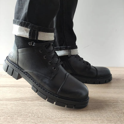 GHETE CASUAL BARBATI RIEKER 32219-00 NEGRE