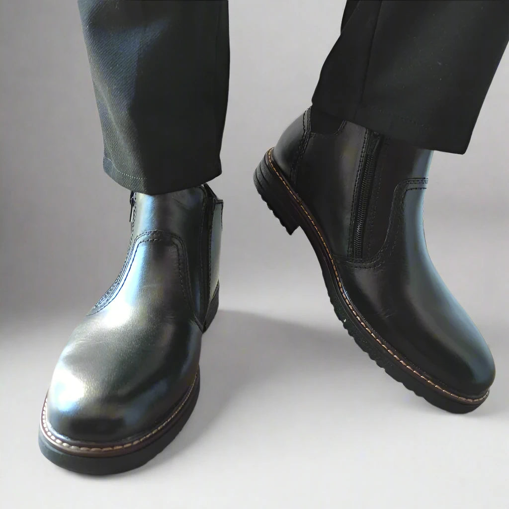 GHETE CASUAL BARBATI RIEKER 33151-00 NEGRE - imagine 3