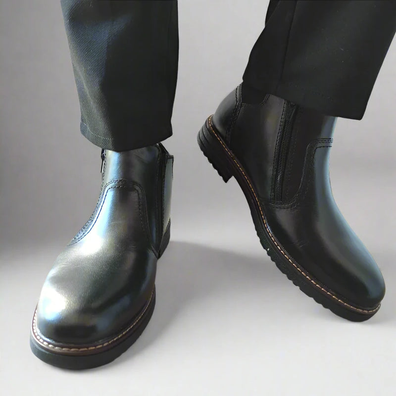 GHETE CASUAL BARBATI RIEKER 33151-00 NEGRE - imagine 3