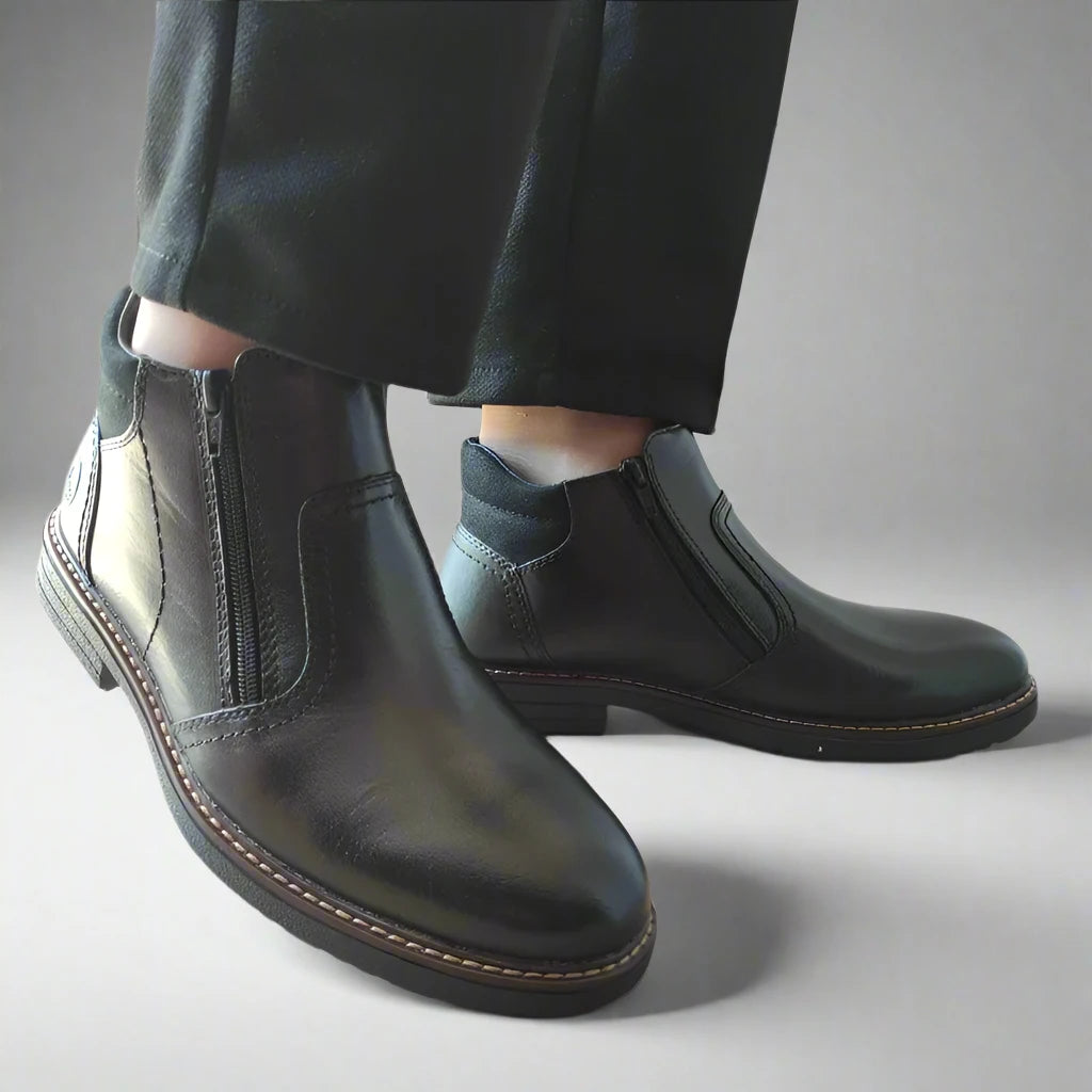 GHETE CASUAL BARBATI RIEKER 33151-00 NEGRE - imagine 5