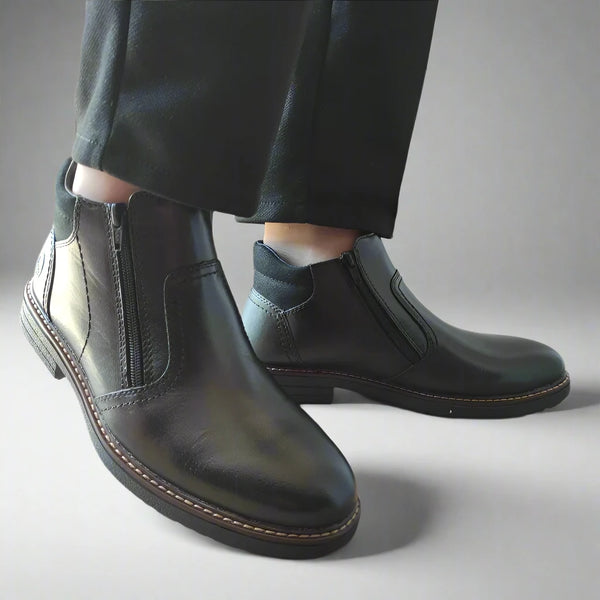 GHETE CASUAL BARBATI RIEKER 33151-00 NEGRE - imagine 5