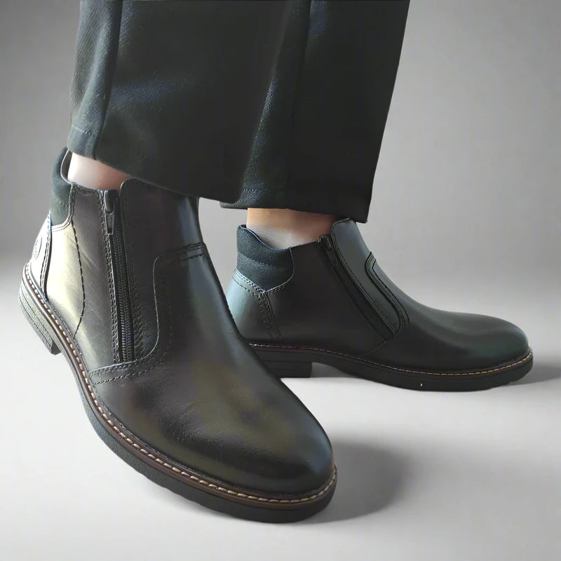 GHETE CASUAL BARBATI RIEKER 33151-00 NEGRE - imagine 5