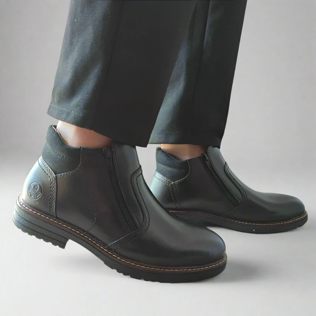 GHETE CASUAL BARBATI RIEKER 33151-00 NEGRE - imagine 2