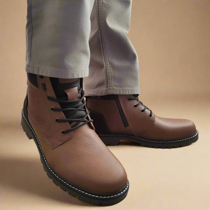 GHETE CASUAL BARBATI RIEKER 38832-22 MARO - imagine 3