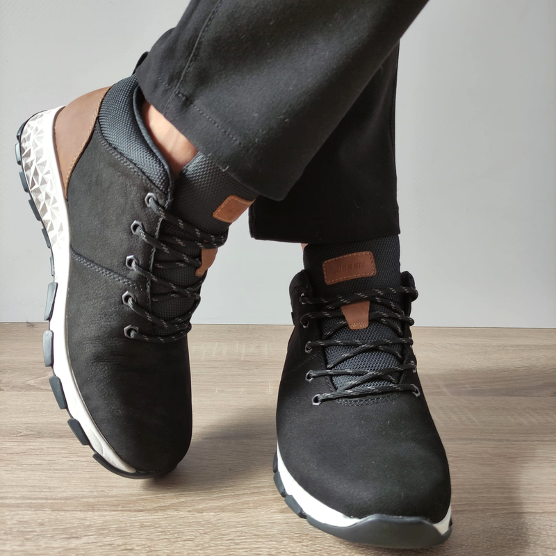 GHETE CASUAL BARBATI RIEKER B6470-00 NEGRE - imagine 3