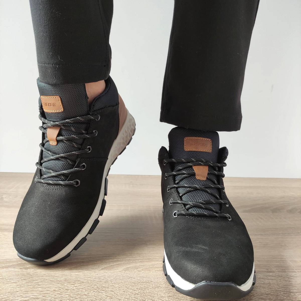 GHETE CASUAL BARBATI RIEKER B6470-00 NEGRE - imagine 5