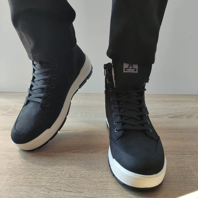 GHETE CASUAL BARBATI RIEKER U0071-00 NEGRE - imagine 5