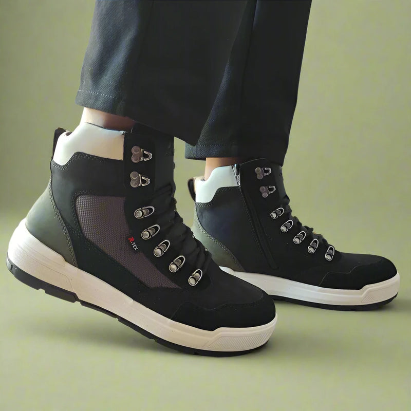 GHETE CASUAL BARBATI RIEKER U0072-00 NEGRE - imagine 2