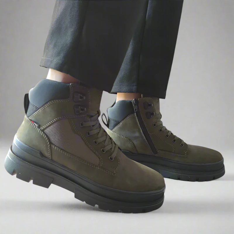 GHETE CASUAL BARBATI RIEKER U1270-54 VERDE NUBUCK - imagine 2