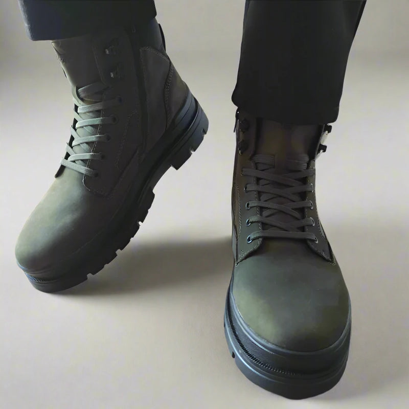 GHETE CASUAL BARBATI RIEKER U1270-54 VERDE NUBUCK - imagine 4