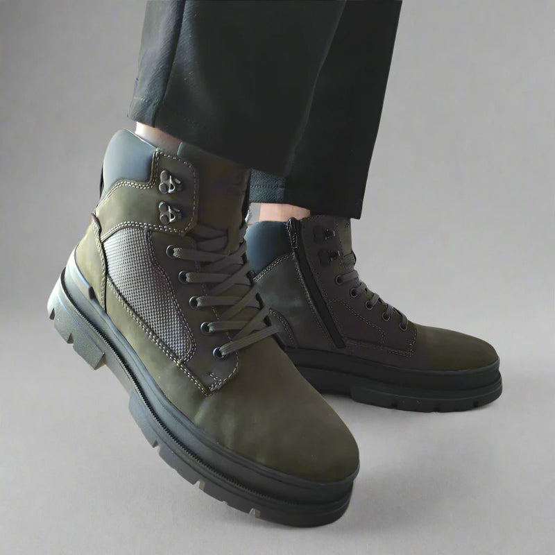 GHETE CASUAL BARBATI RIEKER U1270-54 VERDE NUBUCK - imagine 5