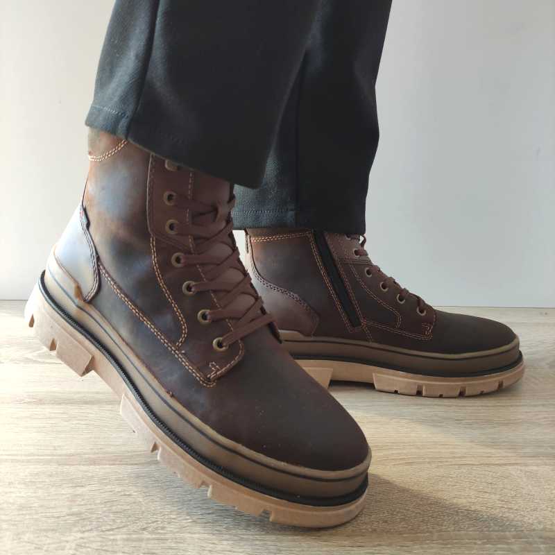 GHETE CASUAL BARBATI RIEKER U1273-22 MARO NUBUCK - imagine 5