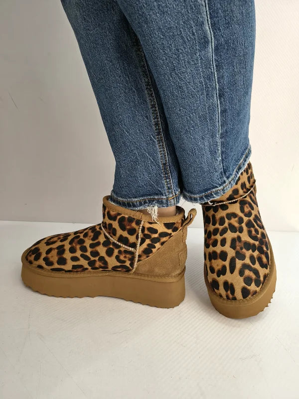GHETE CASUAL DAMA ANNA VIOTTI D113-MORES CAMEL MINI LEO - imagine 5
