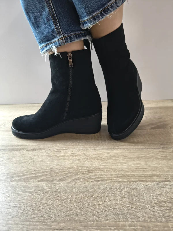 GHETE CASUAL DAMA ANNA VIOTTI Z38803-2 NEGRE VELUR - imagine 5