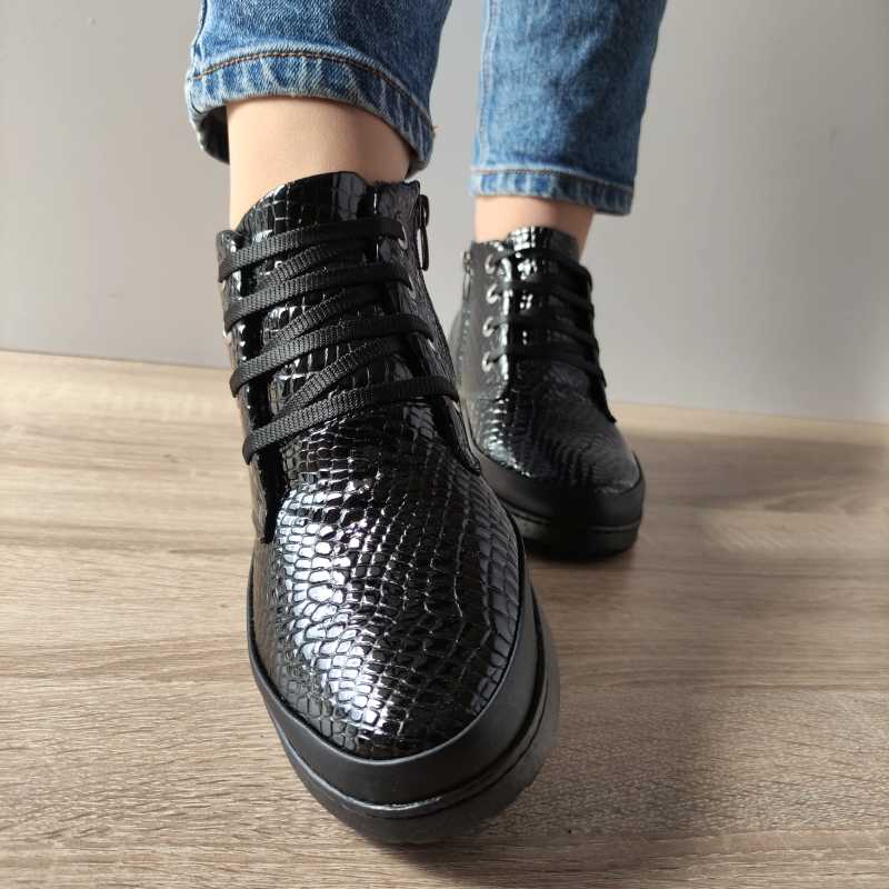 GHETE CASUAL DAMA BIO FLEX H-002 NEGRE CROCO